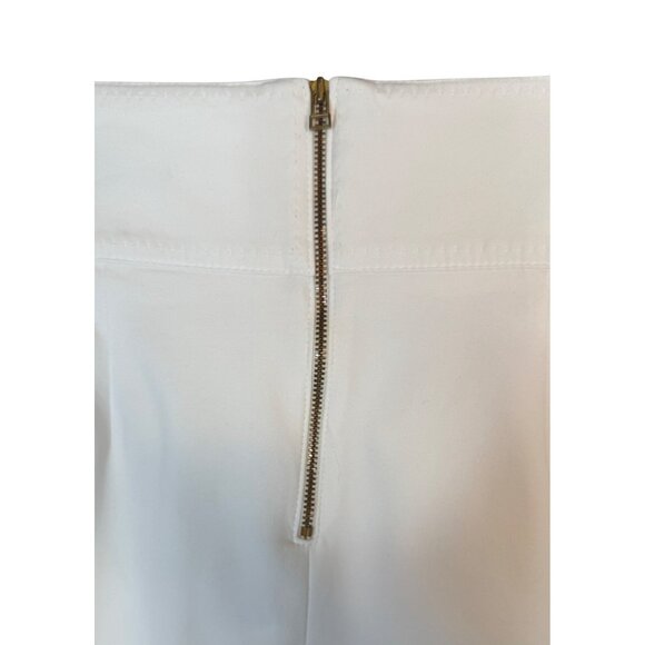 Zara Medium Off White A-Line Skirt Double Buckle & Pocket Detail Cotton Blend - Picture 8 of 15